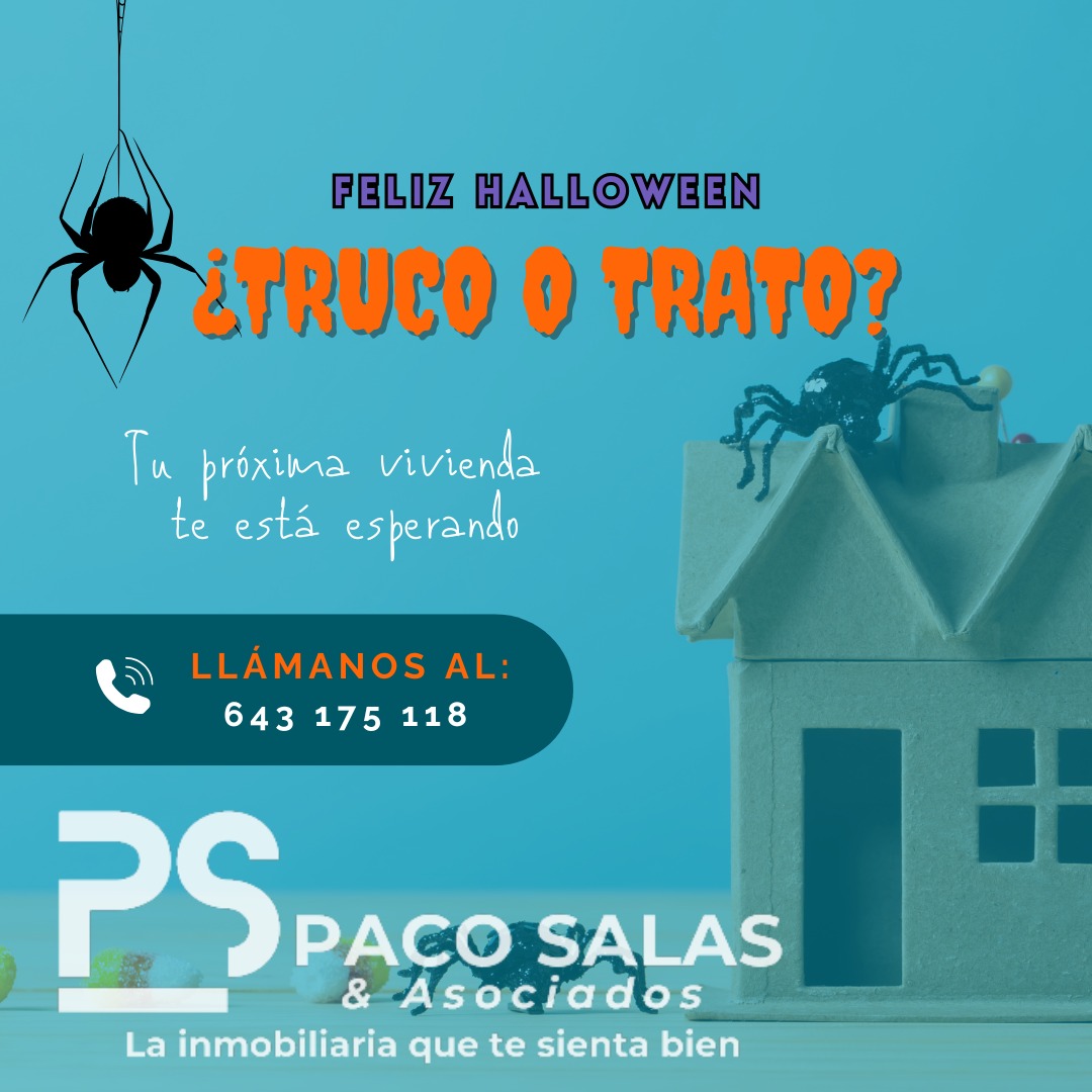 👻 ¡Feliz Halloween! 🎃

Hoy las casas se llenan de calabazas, telarañas… ¡y muchas risas! Pero si lo que realmente te da miedo no son los fantasmas, sino los precios del mercado, tranquilo: nosotros te ayudamos a encontrar tu hogar sin sustos. 🏡✨

Porque en Paco Salas & Asociados no creemos en trucos, sino en tratos reales, en personas que confían en nosotros para vender o comprar su vivienda con tranquilidad y confianza.

📍 Conocemos cada rincón de Sevilla, Dos Hermanas y alrededores, y estamos aquí para acompañarte paso a paso hasta tu nuevo hogar.

📞 Llámanos al 643 175 118 y deja que te asesoremos.
¡Tu próxima vivienda te está esperando! 🕸

#Halloween #TrucoOTrato #PacoSalas #Inmobiliaria #DosHermanas #TuCasaSinSustos #Viviendas #HogarDulceHogar #ConfianzaInmobiliaria