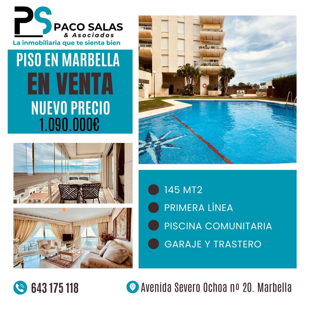 Exclusiva vivienda en primera línea de playa en Marbella, situada en el prestigioso Residencial La Zambomba, frente a la playa de la Bajadilla y junto al puerto deportivo. 

Su ubicación es inmejorable: a tan solo 1 minuto del Hospital Quirón, a 10 minutos andando del centro histórico de Marbella y a 5 minutos del Teatro Ciudad de Marbella, además de rodeada de comercios, restaurantes y tradicionales chiringuitos que permiten disfrutar al máximo del estilo de vida mediterráneo.

La propiedad se encuentra en una tercera planta con ascensor y es completamente exterior, ofreciendo una luminosidad excepcional durante todo el día. 

Cuenta con una magnífica terraza acristalada con vistas al mar, que puede abrirse por completo, equipada con toldos automáticos que se recogen solos en caso de viento fuerte para mayor seguridad.

El interior destaca por un amplio y elegante salón comedor, decorado con un estilo clásico de lujo y bañado de luz natural. El hall de entrada conduce a una distribución cómoda y funcional con tres dormitorios dobles, uno de ellos con baño en suite, además de dos baños completos adicionales. La cocina es independiente y está totalmente equipada.

Entre sus características sobresale el sistema de aire acondicionado centralizado dividido en dos zonas, lo que permite climatizar de manera eficiente el salón de forma independiente al resto de la vivienda. Además, la propiedad incluye plaza de garaje y trastero, aportando un gran valor añadido.

El residencial ofrece cuidadas zonas comunes con jardines y piscina comunitaria, con acceso directo al paseo marítimo. Todo ello convierte a esta vivienda en una oportunidad única tanto como residencia habitual como inversión en una de las zonas más exclusivas y demandadas de la Costa del Sol.

¡¡ Pregunte sin compromiso !! 👏

#costadelsol #inmobiliarias #marbella #marbella #playas #calidaddevida #pacosalasasociados #confianza